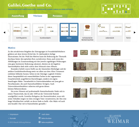Website zur Ausstellung »Goethe, Galilei und Co.«