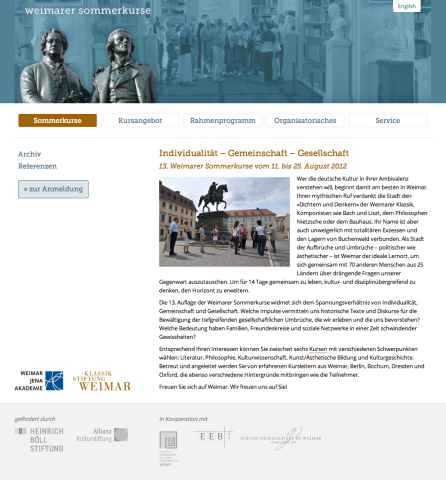 Website »Sommerkurse Weimar«