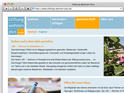 Stiftung Wohnen Plus Website